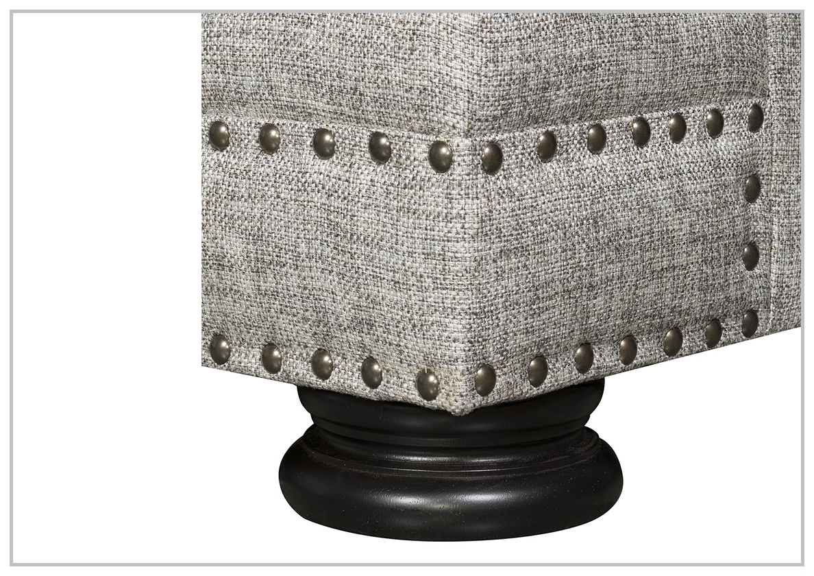 Bernhardt Foster 3-Seater Fabric Sofa with Nailhead Trim - Modern Living Room Furniture for Home Decor & Comfortable Relaxation