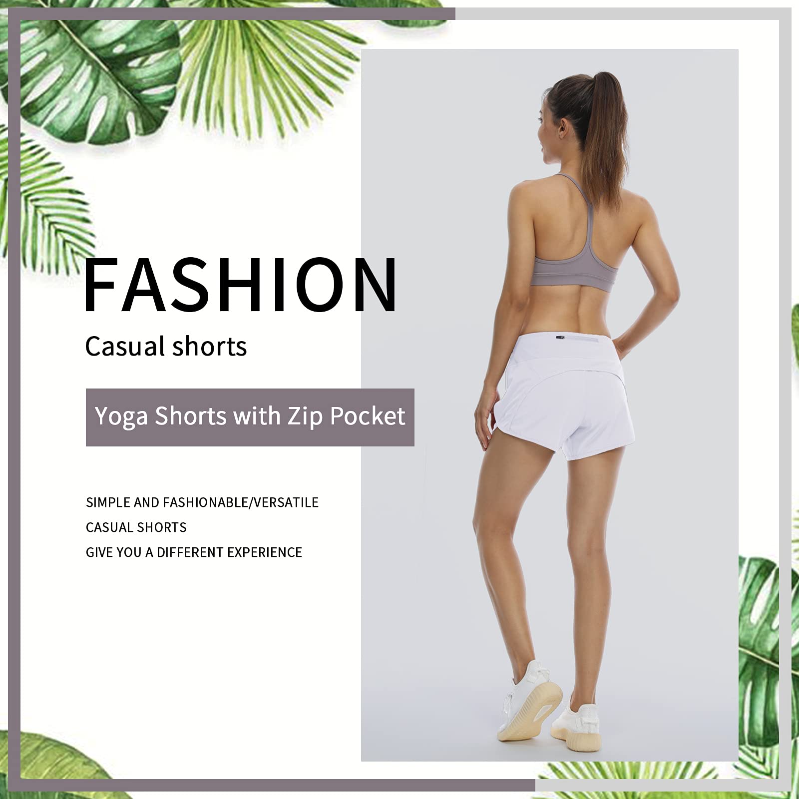 CQC Women's Running Shorts with Mesh Liner - Quick Dry Athletic Shorts for Workout, Gym & Yoga - Breathable Sports Shorts with Zip Pocket - Perfect for Jogging, Fitness Training and Outdoor Activities