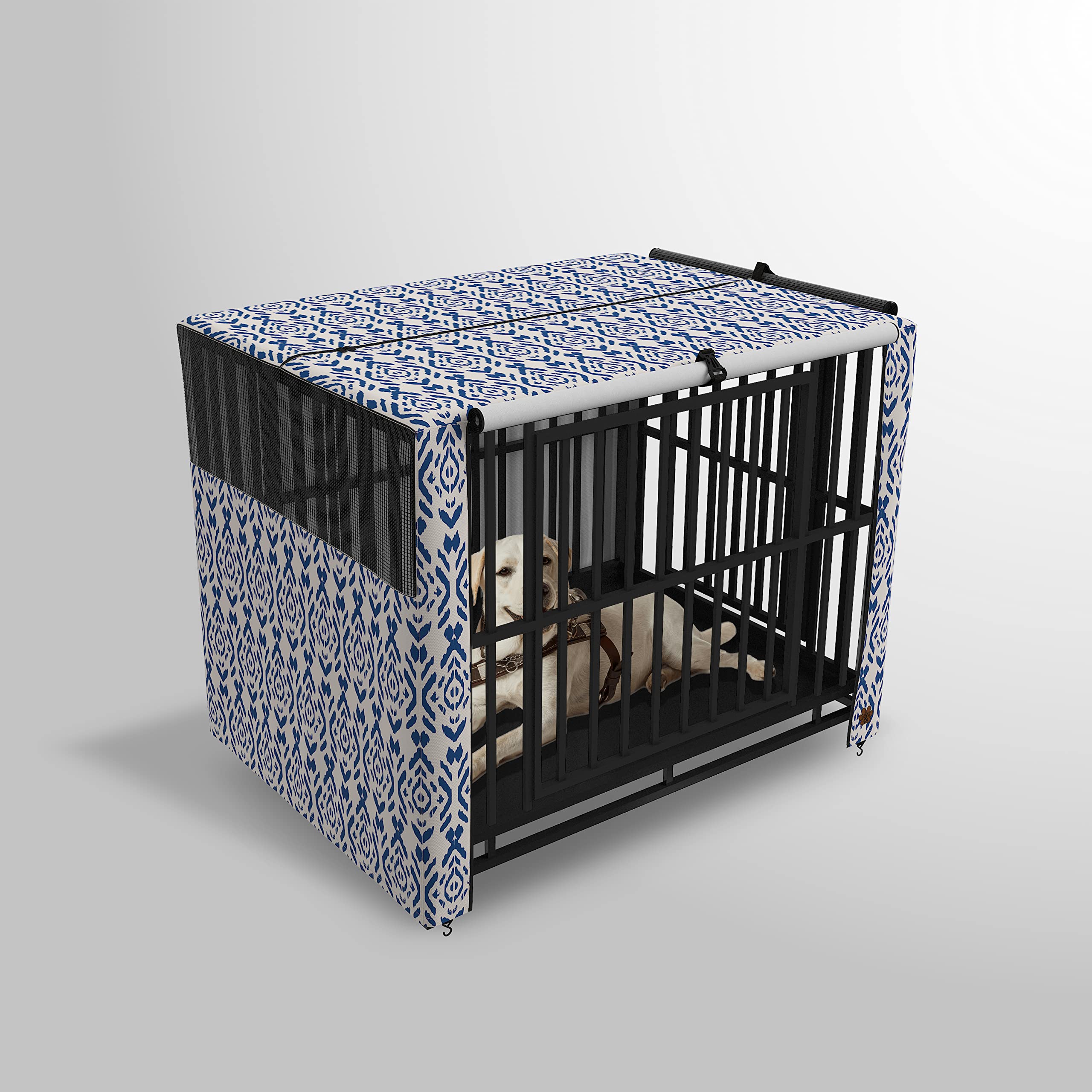 UV & Water Resistant Neon Earth Dog Crate Cover with Mesh Panel Window & 2 Side Openings - Includes Carry Bag for Travel - Perfect for Home, Car, and Outdoor Use