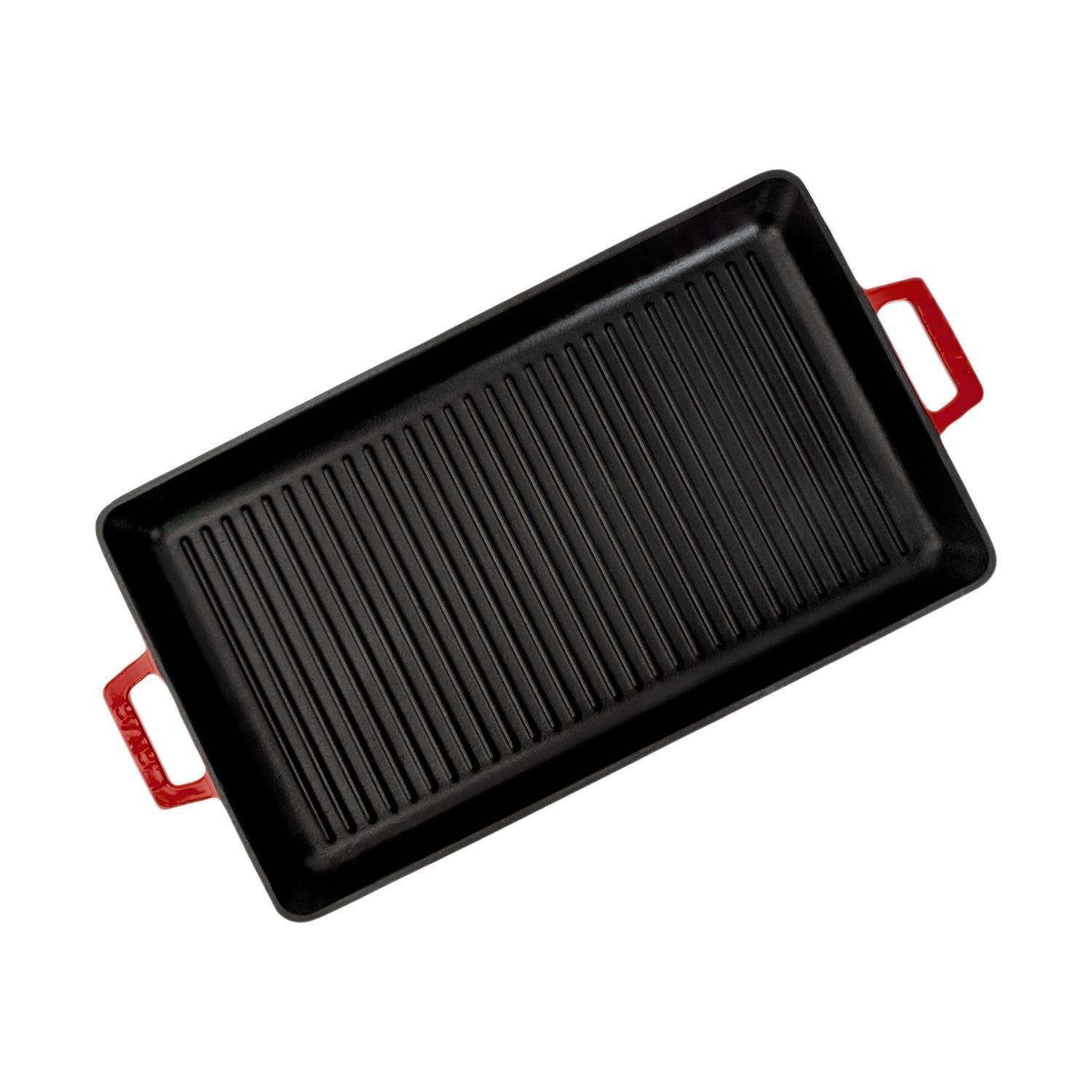 Premium Lava Cast Iron Enameled Non-Stick Grill Pan - 10
