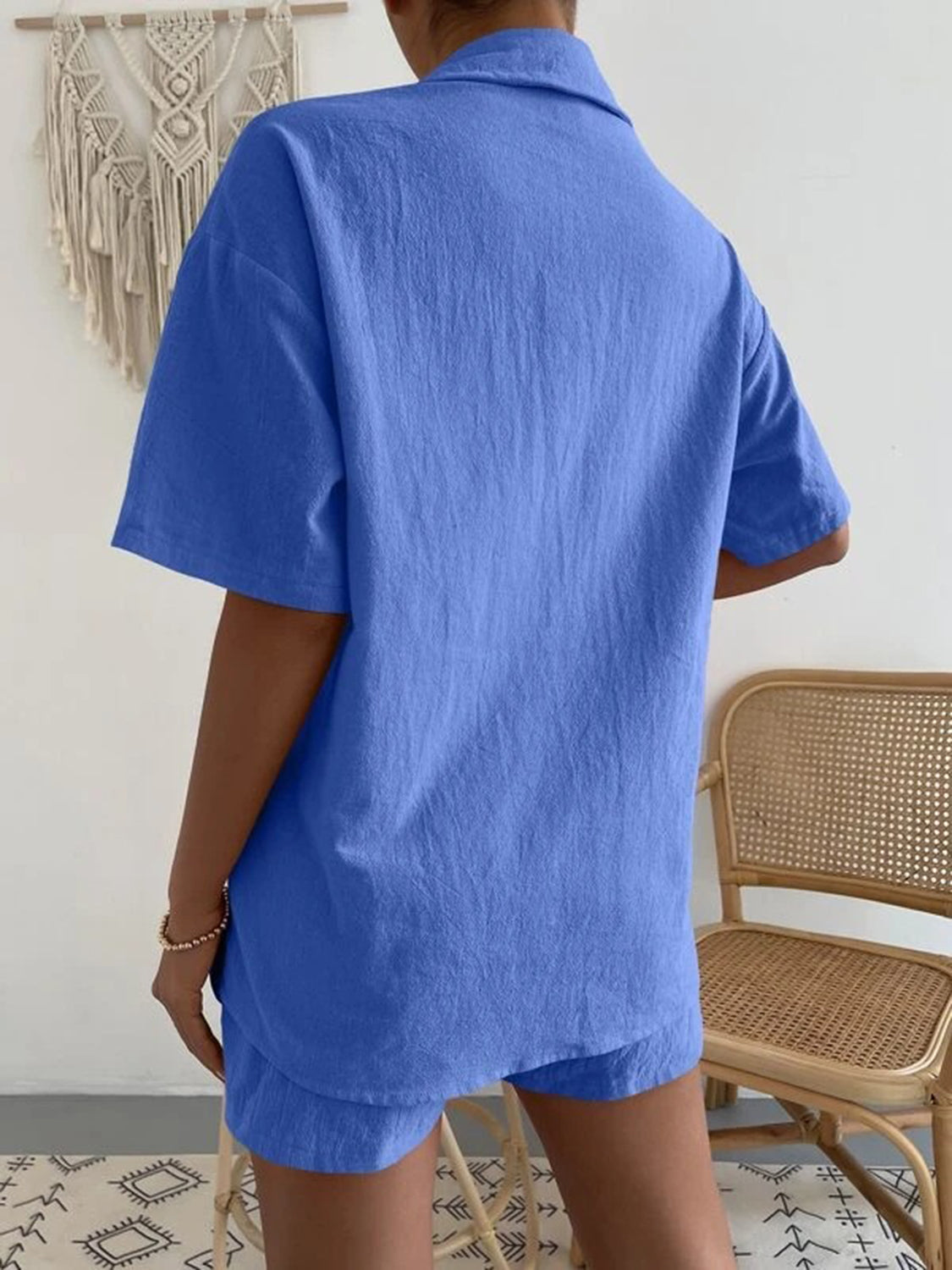 Men's Casual Button Up Short Sleeve Shirt & Matching Shorts Set - Summer Outfit for Beach, Vacation and Outdoor Activities