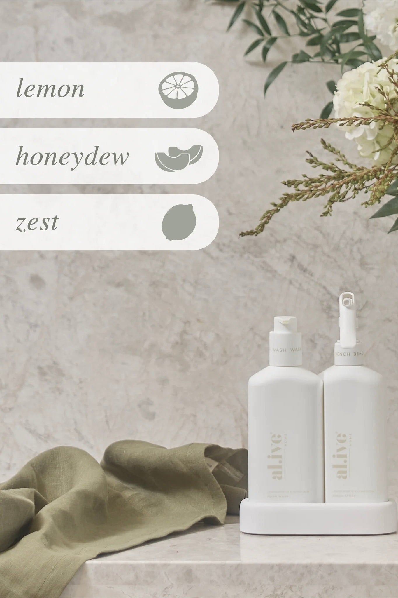 Lemon Myrtle & Honeydew White Kitchen Essential Oil Duo 300ml - Aromatherapy, Relaxation & Home Fragrance for Diffusers & Massage