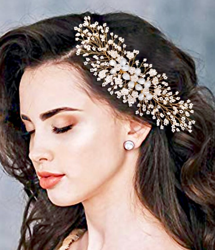 Everly Opal Bridal Hair Comb - Gold & Silver Wedding Hair Accessories for Brides, Bridesmaids & Special Occasions