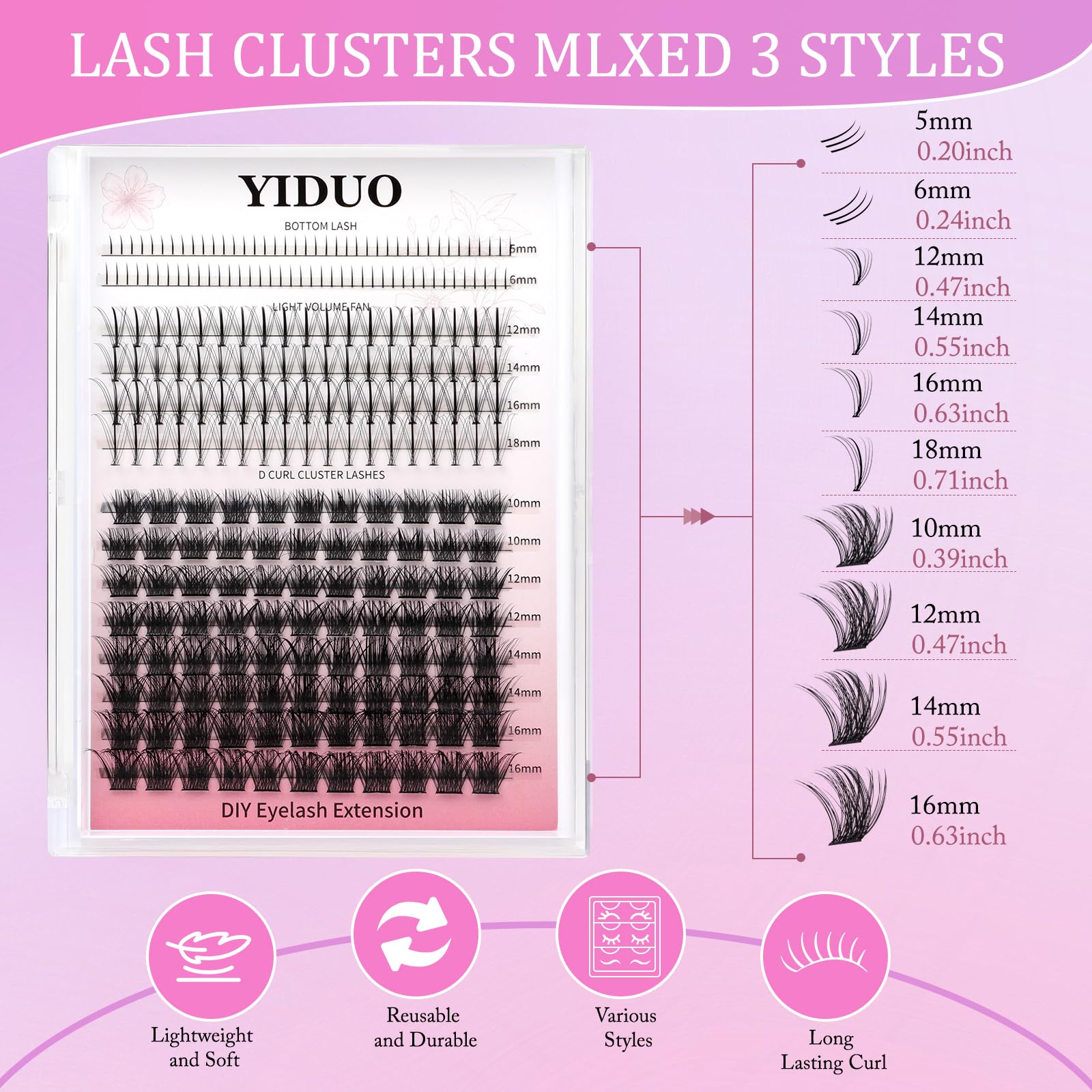 Natural DIY Eyelash Extensions Kit - 244Pcs Wispy False Lashes Clusters with C-Curl Volume Effect | Includes Bottom Lashes, Glue, Tweezers, Removers & Brushes | Perfect for Salon, Bridal & Party Makeup