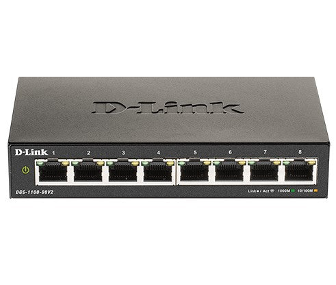D-Link DGS-1100-08PV2 8-Port Gigabit PoE+ EasySmart Switch | 120W Power Budget | Plug & Play | Ideal for Home Office & Small Business Networks