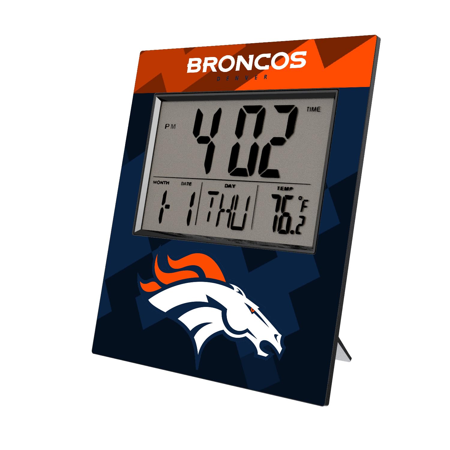 NFL Cross Hatch Digital Desk Clock with LED Display - Stylish Sports Fan Gift for Office, Home, or Game Room Decor (Team Logo Options) | Perfect for Football Fans, Collectors, and Sports-Themed Spaces