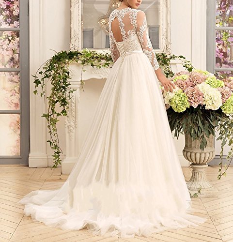 Elegant A-Line Wedding Dresses for Women - Long Sleeve Lace Bridal Gowns | Perfect for Church, Beach & Formal Weddings