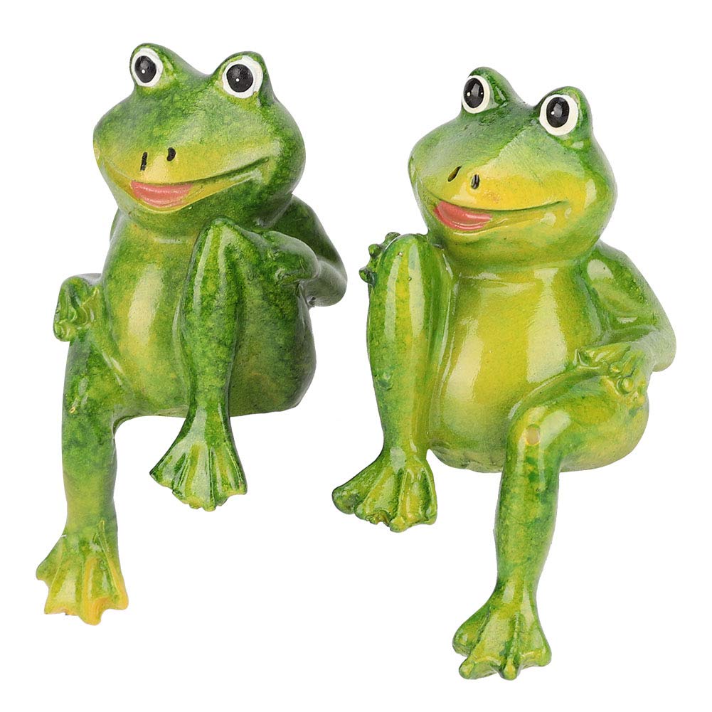 Zerone Resin Frog Statue - Handcrafted Garden Decor, Lawn Ornament & Desk Decoration - Perfect for Outdoor Landscaping, Home Decor & Office Accessories