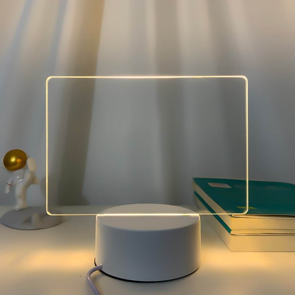 GlowWriter - Cute Kawaii LED Message Board Lamp for Bedroom, Desk & Nightstand - Customizable Light-Up Display for Notes, Quotes & Decor