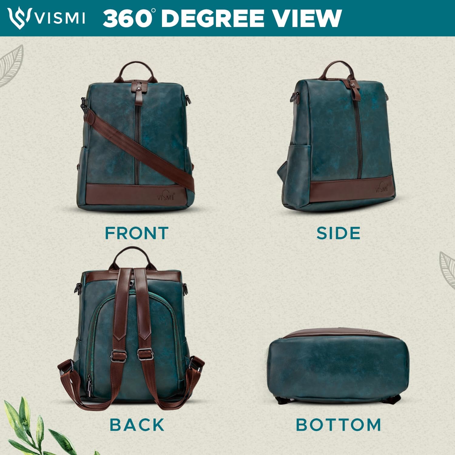VISMIINTREND Women's Leather Backpack - Stylish 13