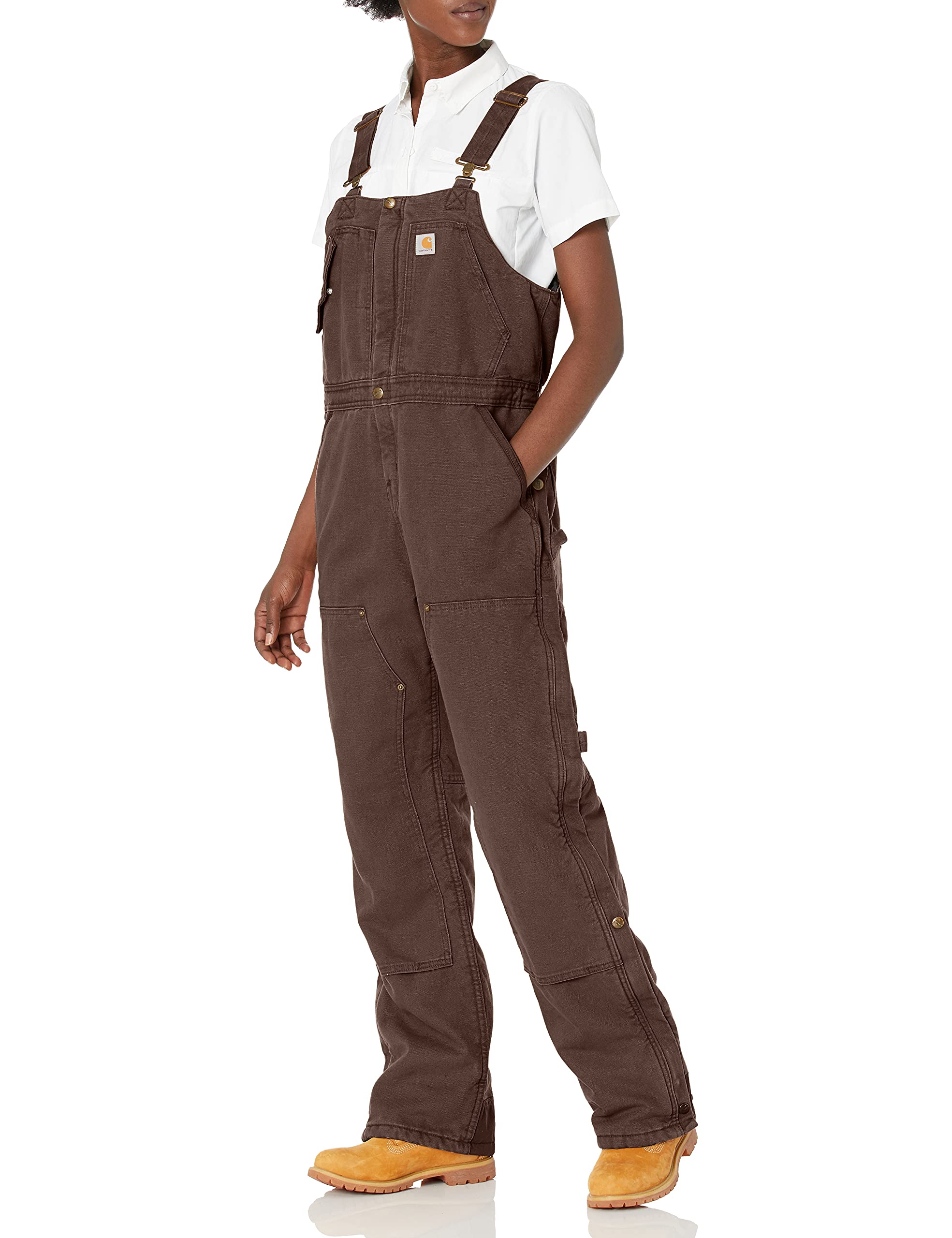Carhartt Women's Weathered Duck Wildwood Bib Overalls - Durable Workwear for Farming, Construction & Outdoor Activities (Regular & Plus Sizes)