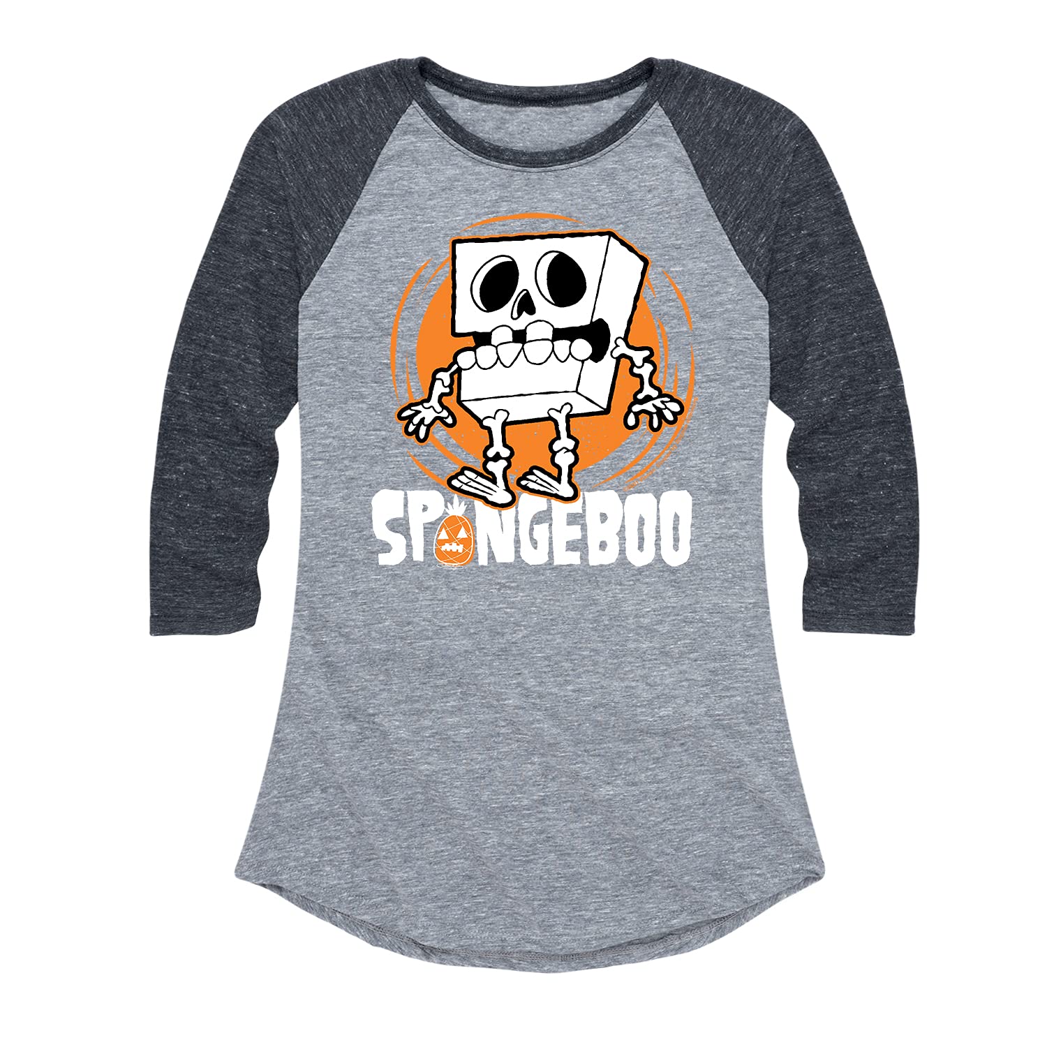 SpongeBob SquarePants Women's Raglan Graphic T-Shirt | Soft Cotton Blend | Cartoon Character Tee for Casual Wear, Cosplay & Gift Giving