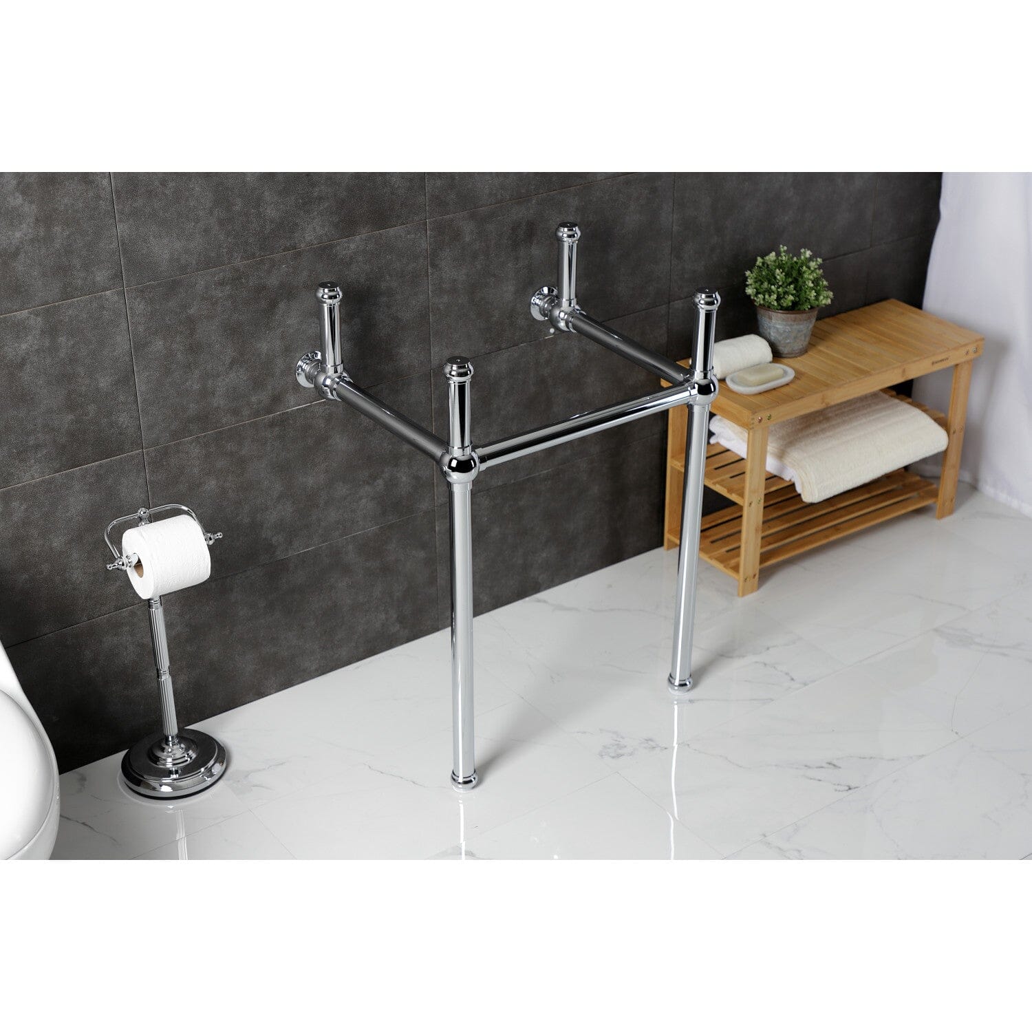 Fauceture Solid Brass Console Sink Legs - Heavy Duty Vintage Style Bathroom Sink Supports for Farmhouse & Industrial Decor