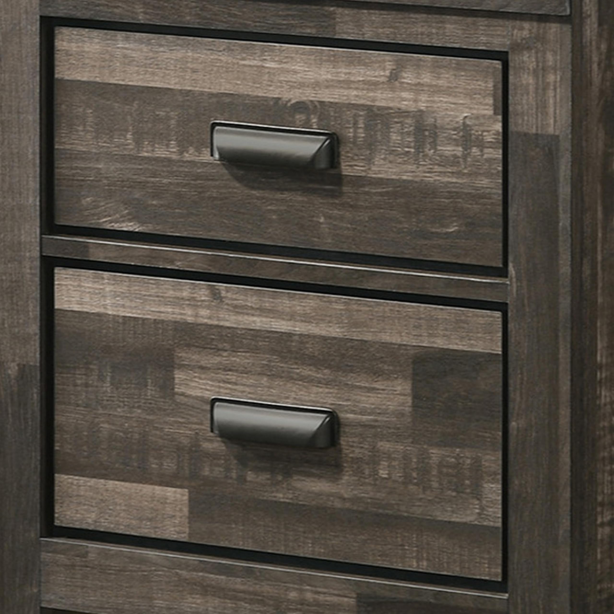 Benzara BM241274 Night Stand with 2 Drawers - Solid Wood Butcher Block Design Bedside Table in Brown - Perfect for Bedroom, Living Room, or Guest Room Storage