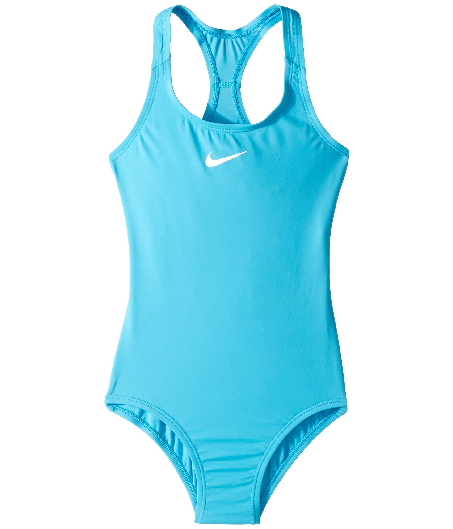 Nike Kids Girls Solid Racerback Swimsuit One-Piece - Light Blue Fury - Size 14 Big Kids (Little/Big Kids) - Perfect for Beach, Pool & Summer Water Activities