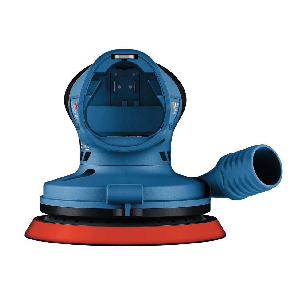 BOSCH GEX12V-5N 12V Max Brushless 5-Inch Random Orbit Sander - Ergonomic Palm Grip, Dust Collection System, Variable Speed Control, Soft-Start Technology (Bare Tool) - Perfect for Woodworking, Sanding Floors, Furniture Refinishing & DIY Projects