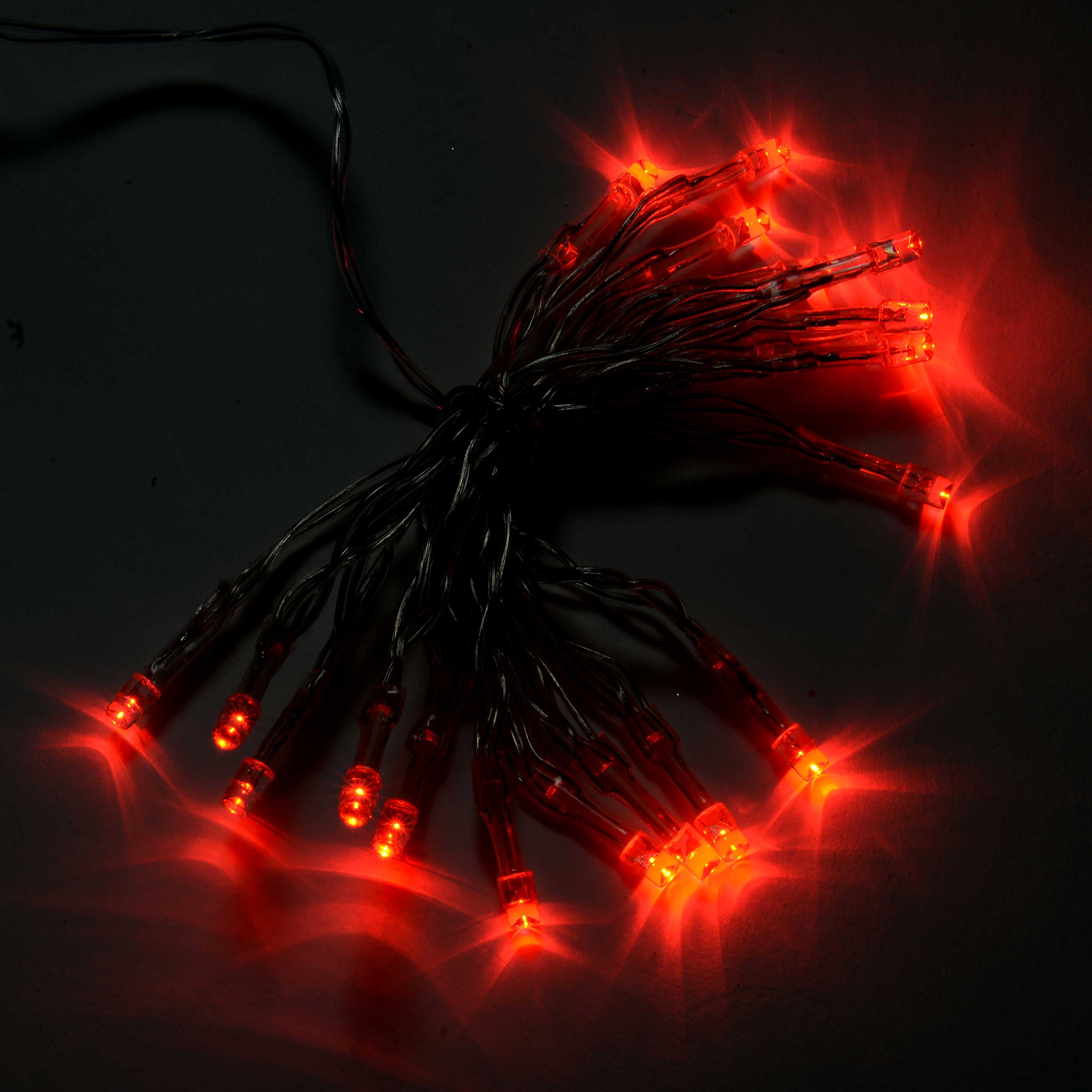 Battery Operated LED String Lights - 20-Piece Red Static/Flash Mode for Christmas, Party, Wedding, and Home Decor