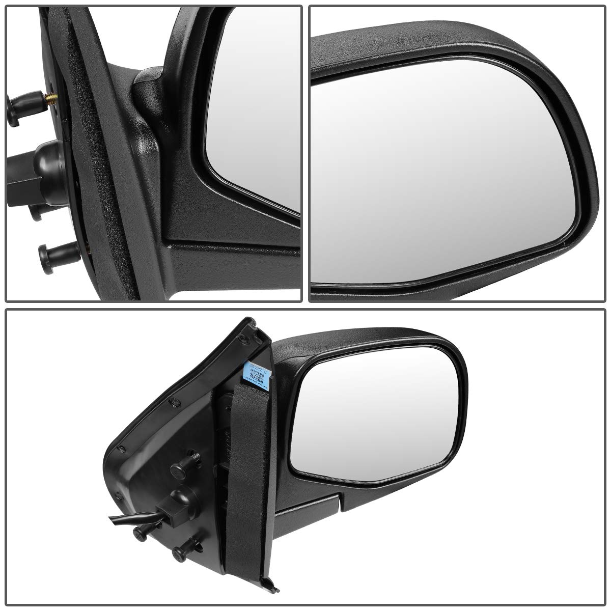Auto Dynasty FO1321157 Manual Folding Power Adjustable Right Side Mirror with Puddle Light - Textured Black Replacement for 1995-2001 Ford Explorer & Mercury Mountaineer - Perfect for Parking Assistance & Nighttime Visibility
