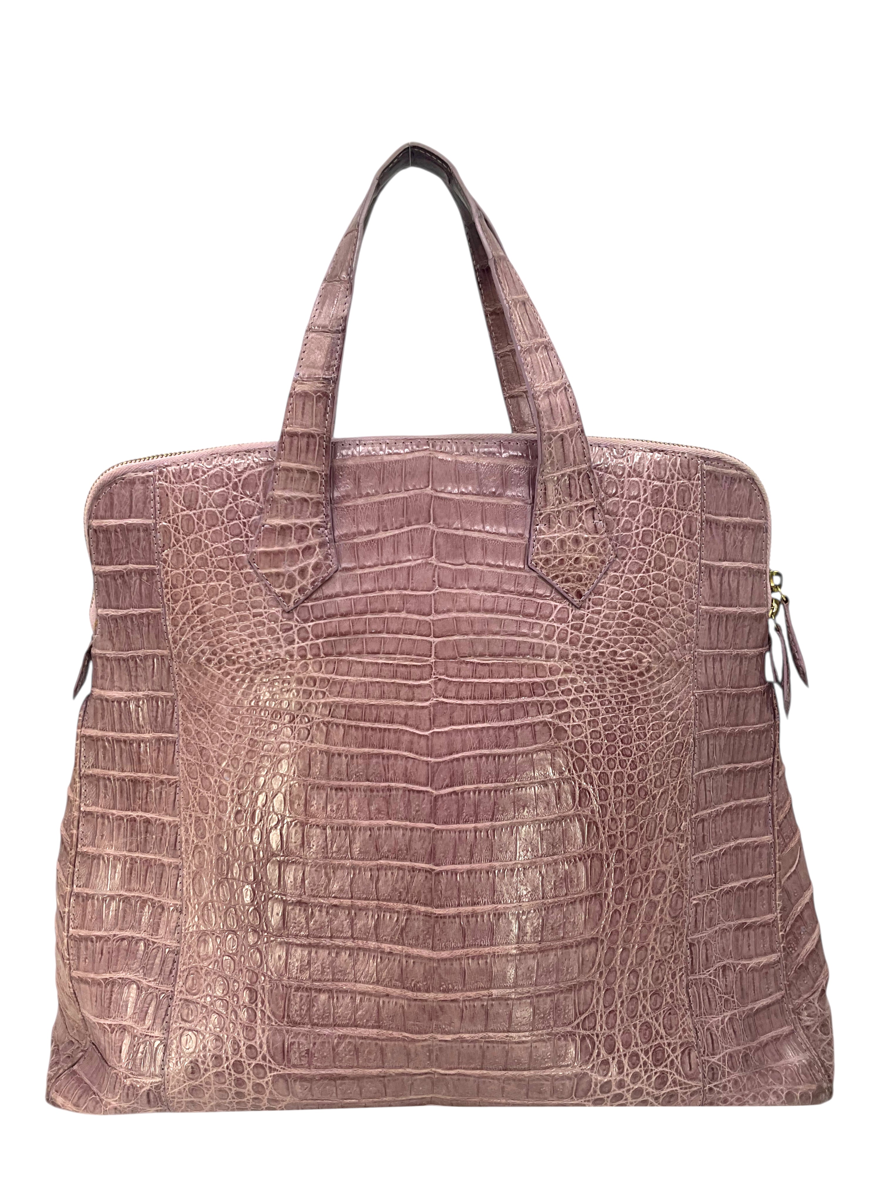 Luxury NANCY GONZALEZ Genuine Crocodile Leather Large Top Handle Handbag for Women - Perfect for Evening Parties, Weddings & Special Occasions