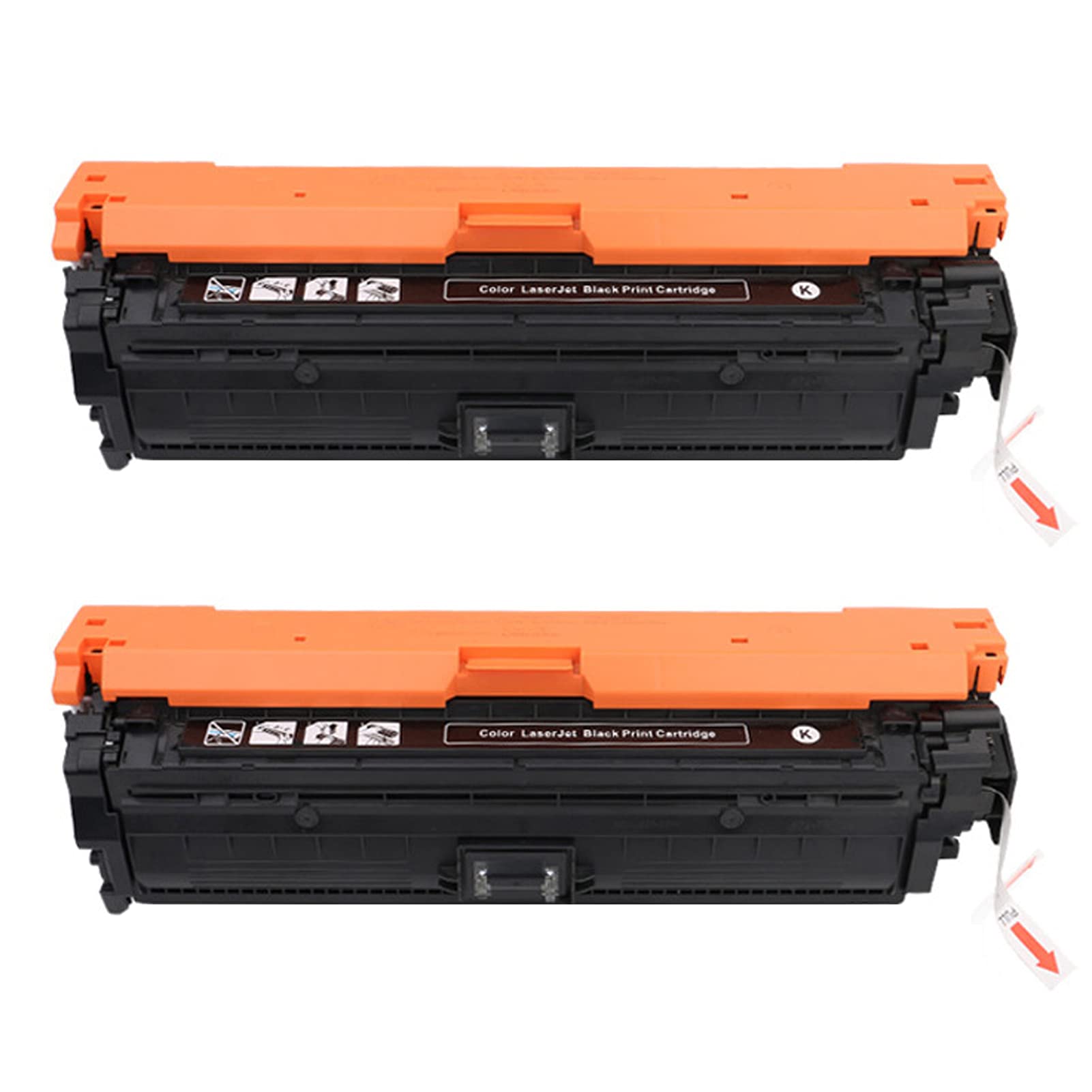307A CE740A Compatible Toner Cartridge (with Chips) - 2-Pack Black Replacement for HP Color LaserJet Pro CP5225/CP5025/CP5220 Printers - High-Quality Clear Printing - Perfect for Office, Home & Small Business Use