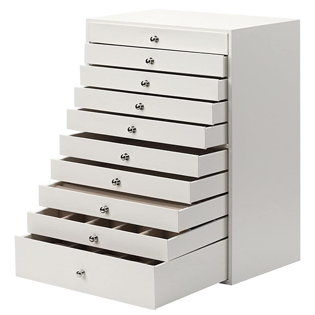 Luxury 10-Layer Jewelry Organizer Box - Large Capacity Jewelry Storage Cabinet for Necklaces, Rings & Earrings - Perfect Gift for Women (White, 29×20.5×40.5cm) - Ideal for Bedroom Vanity, Closet Organization & Travel Jewelry Case
