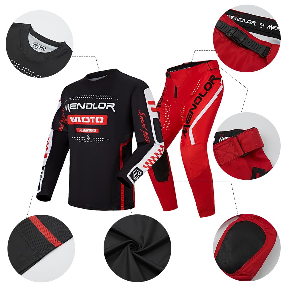 Motocross Jersey & Pants Combo Set for Men & Women - Dirt Bike Racing Gear, Enduro MX Cycling Off-Road Riding Suit - Perfect for Motocross, Trail Riding & Off-Road Adventures