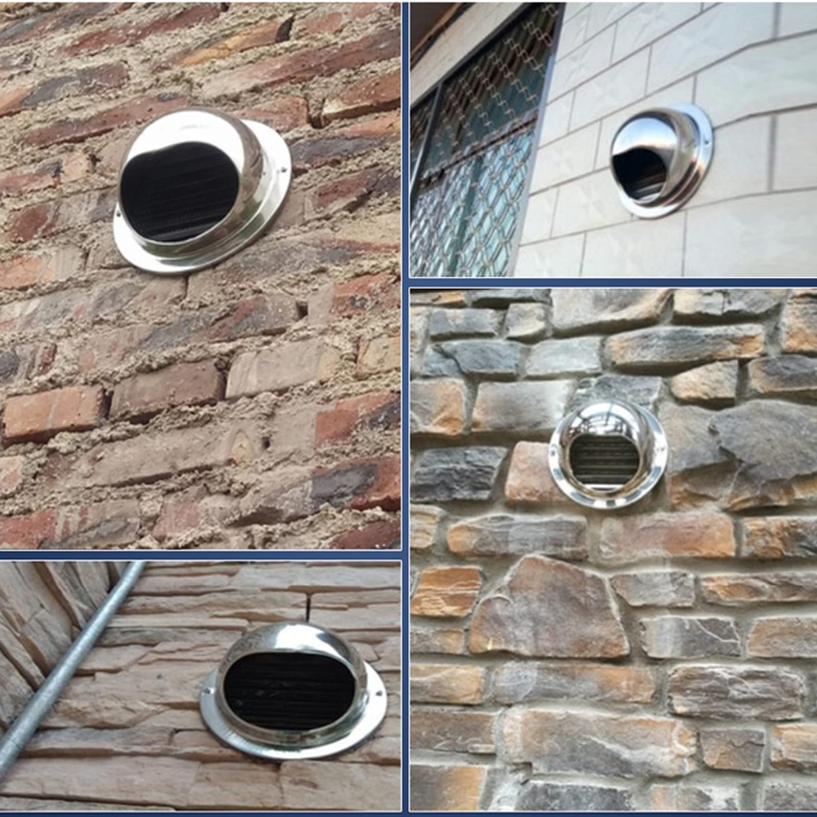 Stainless Steel Round Air Vent Grille - 70mm/2.76in Wall Ventilation Duct for Kitchen, Bathroom & Exterior | Durable External Extractor Vent with Bullnose Design for Optimal Airflow