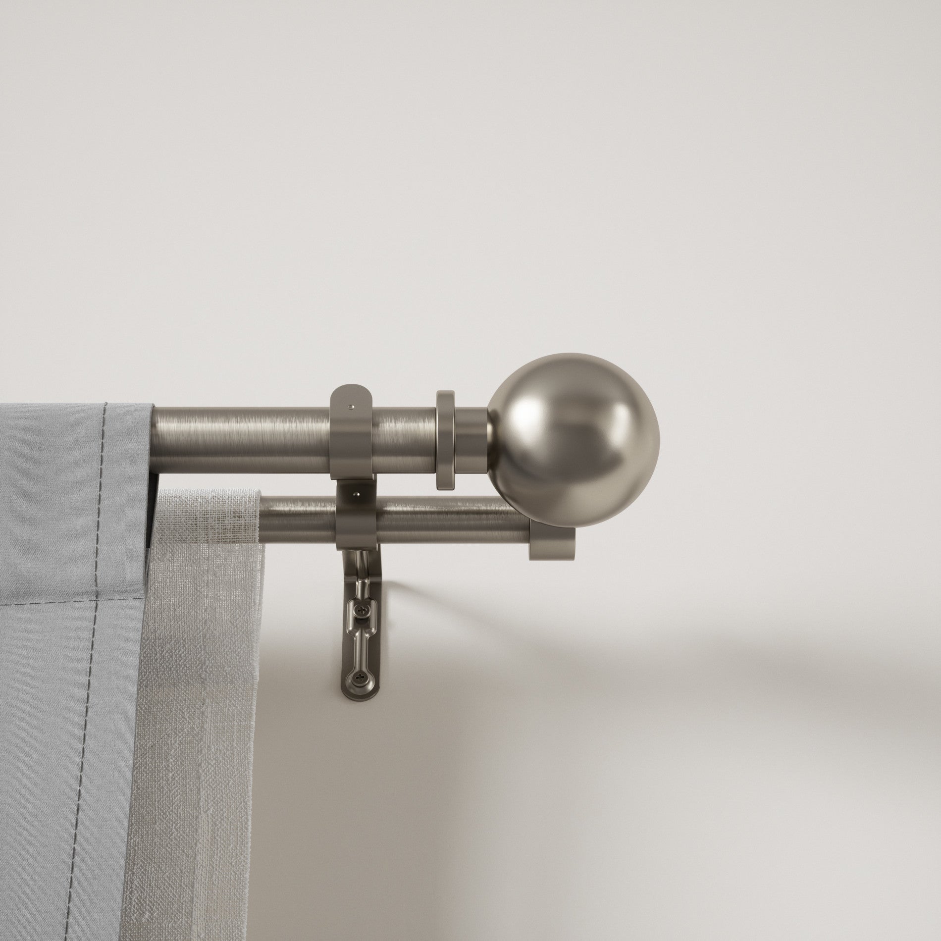 Bolas Double Curtain Rod - Adjustable Tension Window Curtain Rod for Blackout & Sheer Panels - Perfect for Living Room, Bedroom, and Home Decor