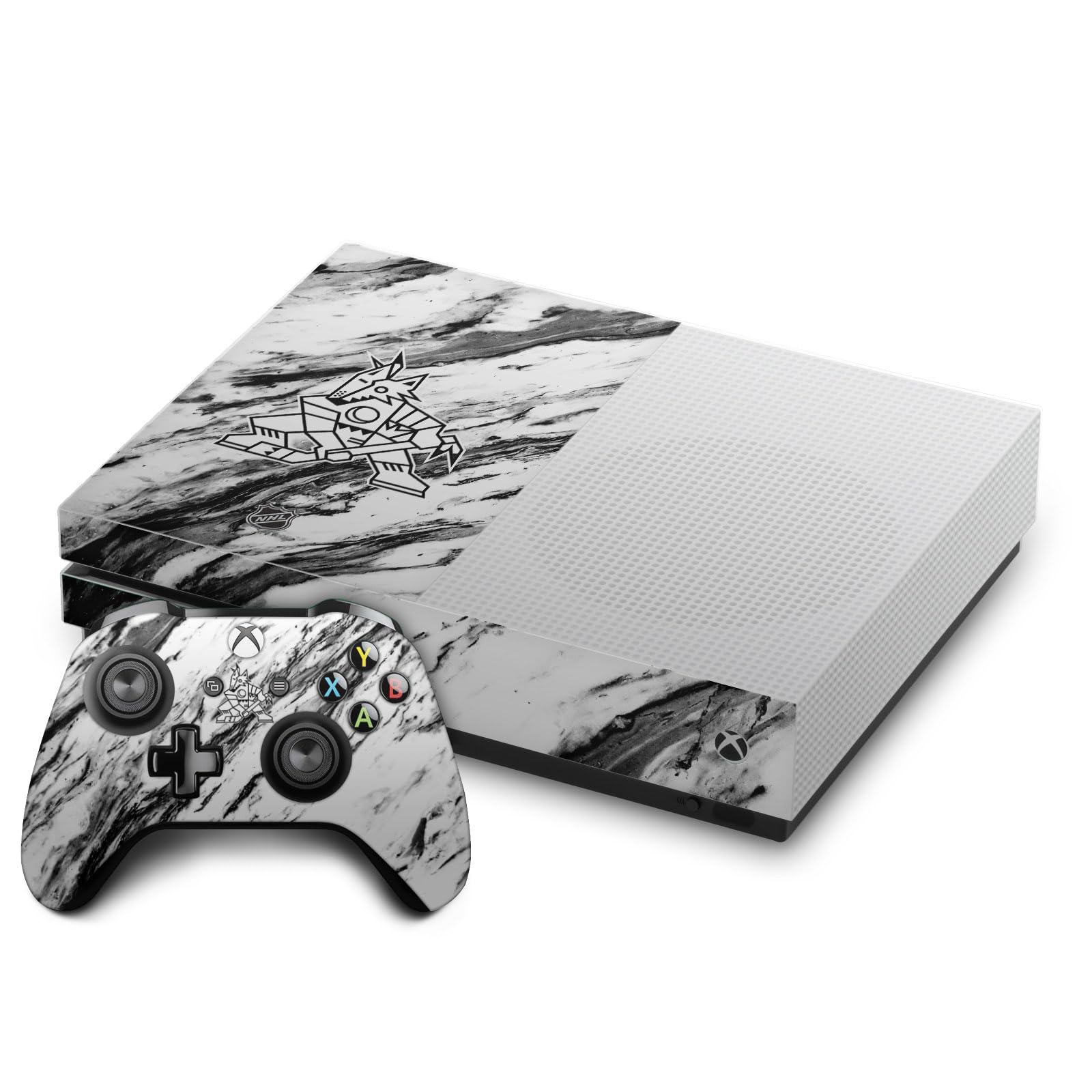 Official NHL Arizona Coyotes Marble Vinyl Skin Sticker Bundle - Compatible with Xbox One S Console & Controller | Gaming Accessories for Enhanced Play Experience