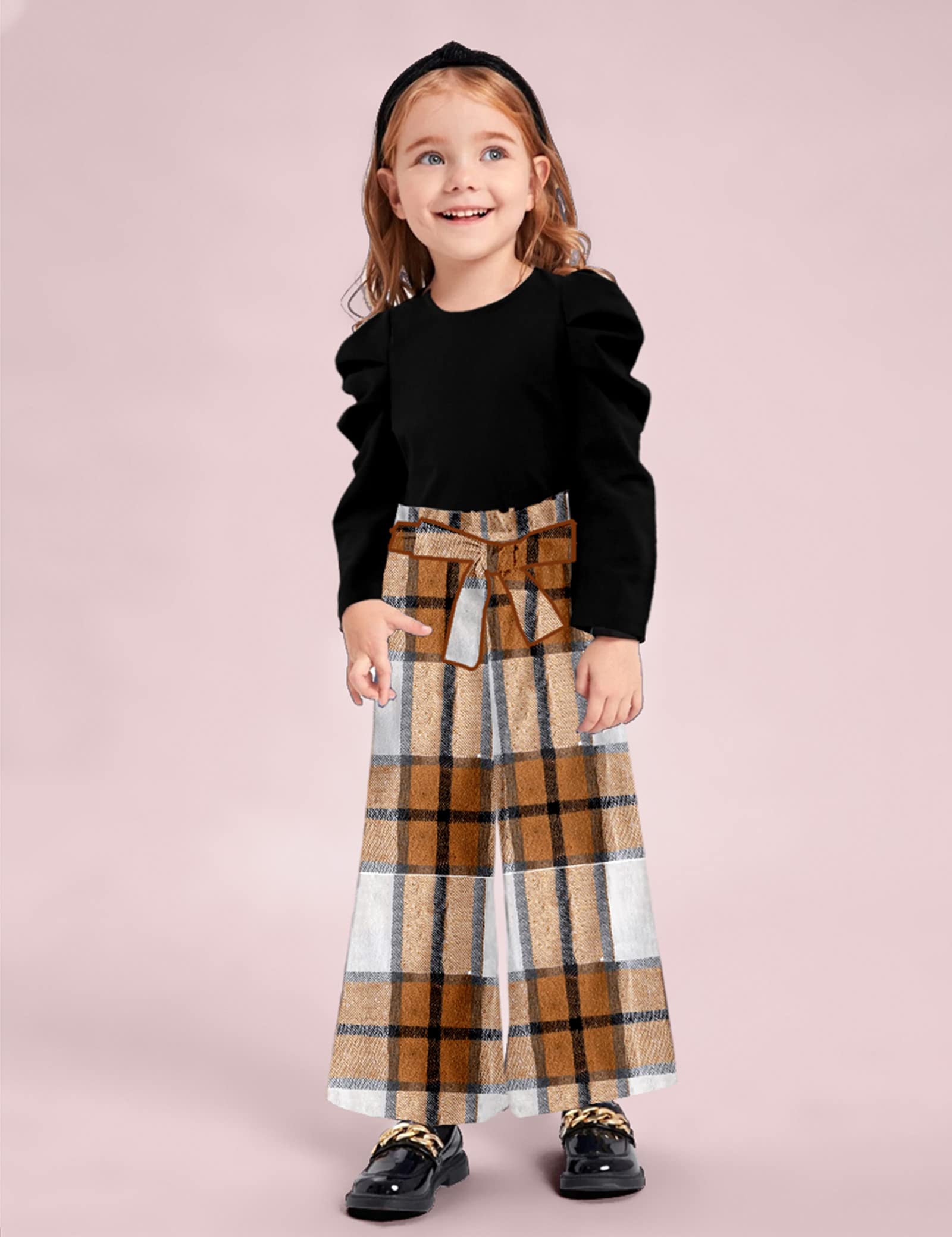 Toddler Girl Outfit Set - Cute Puff Sleeve Shirt, Pants & Headband 3-Piece Gift | Stylish Girls Fashion Clothes for Birthday, Photo Shoots & Special Occasions