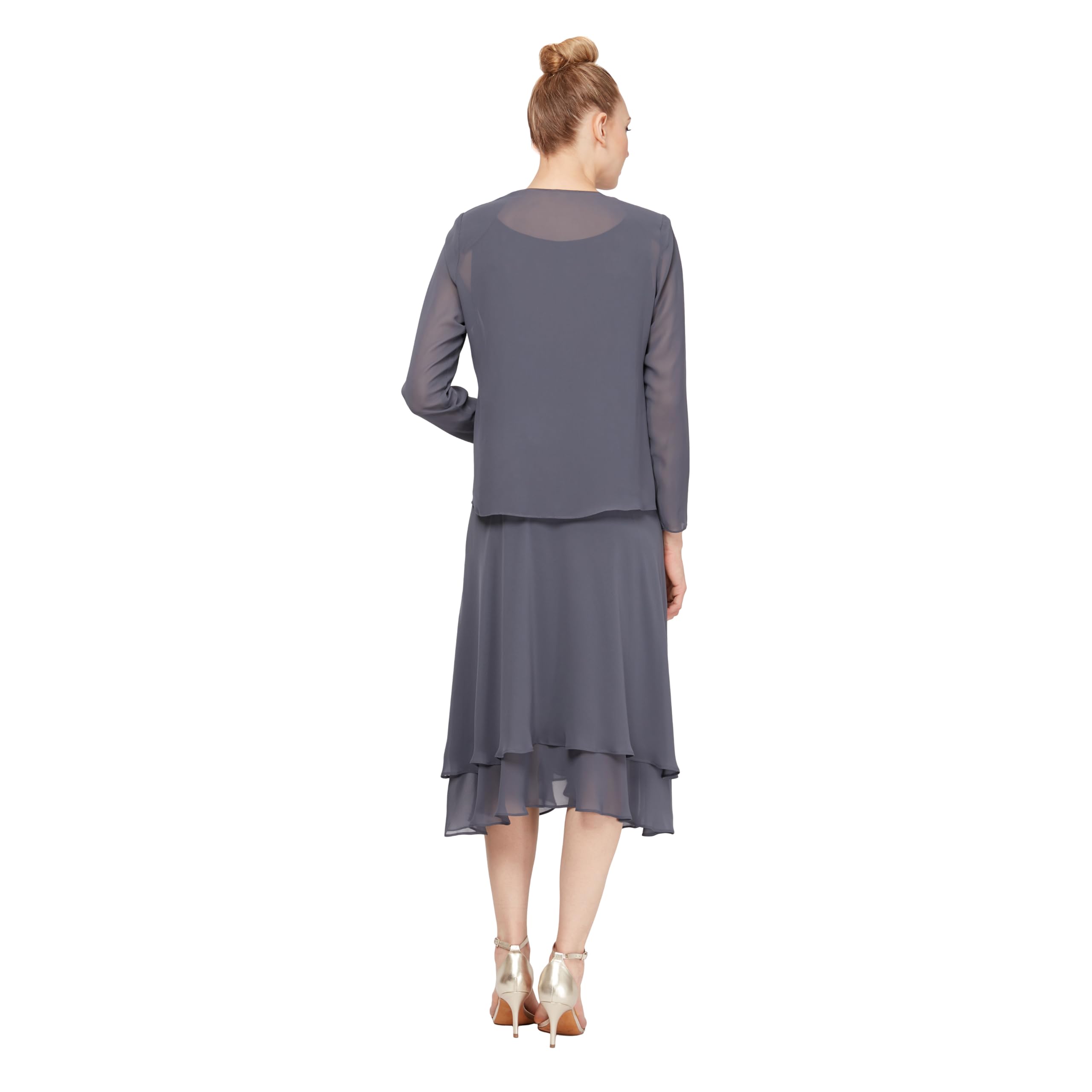 Elegant Embellished Neckline Mother of the Bride Dress for Women - Wedding Guest Formal Gown (Petite & Regular Sizes) | Perfect for Weddings, Receptions & Special Occasions
