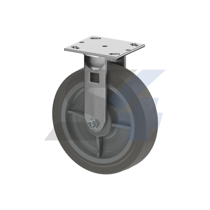 8 x 2 Inch Zinc Alloy Rigid Caster Top Plate Mount - Heavy Duty Replacement Part for Industrial Carts, Furniture & Equipment (Model C000.047) - Perfect for Warehouses, Workshops & Commercial Use