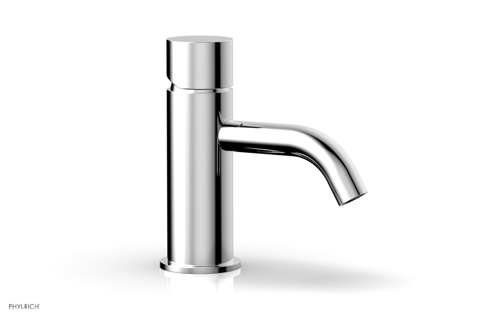 BASIC II Single Hole Bathroom Faucet with Smooth Handle - Modern Waterfall Spout Design for Sink Vanity, Perfect for Home, Hotel, and Office Restroom Renovation