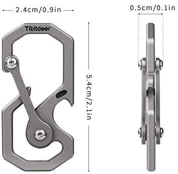 Premium Titanium Keychain - Heavy Duty Carabiner Clip with Bottle Opener | Multifunctional Key Organizer for Car, House & Office Keys | Perfect for Outdoor, Travel & Everyday Carry (EDC)