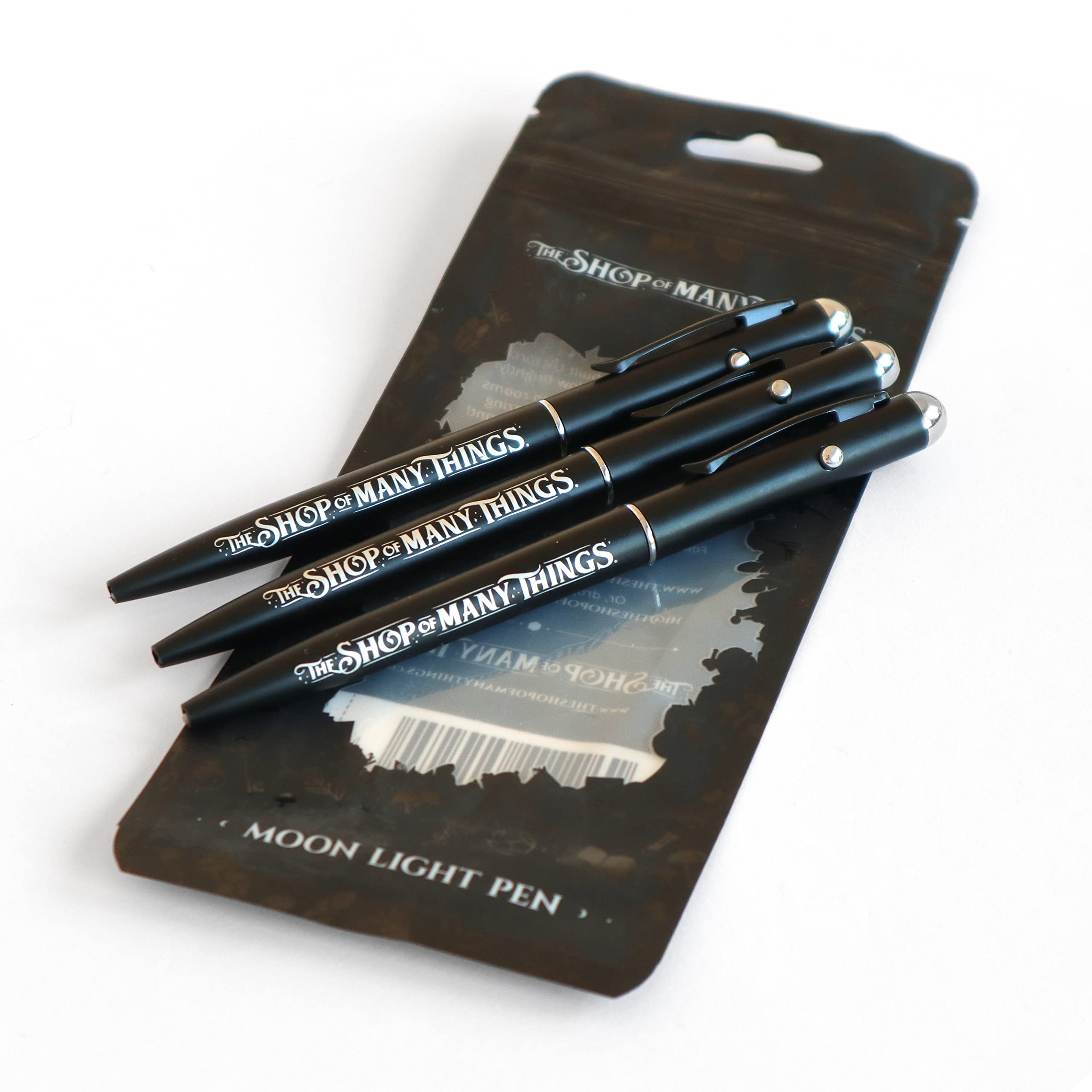 Moon Light Pens 3 Pack - Glow in The Dark Writing Pens for Journaling, Note Taking & Nighttime Use - Perfect for Students, Artists & Office Work