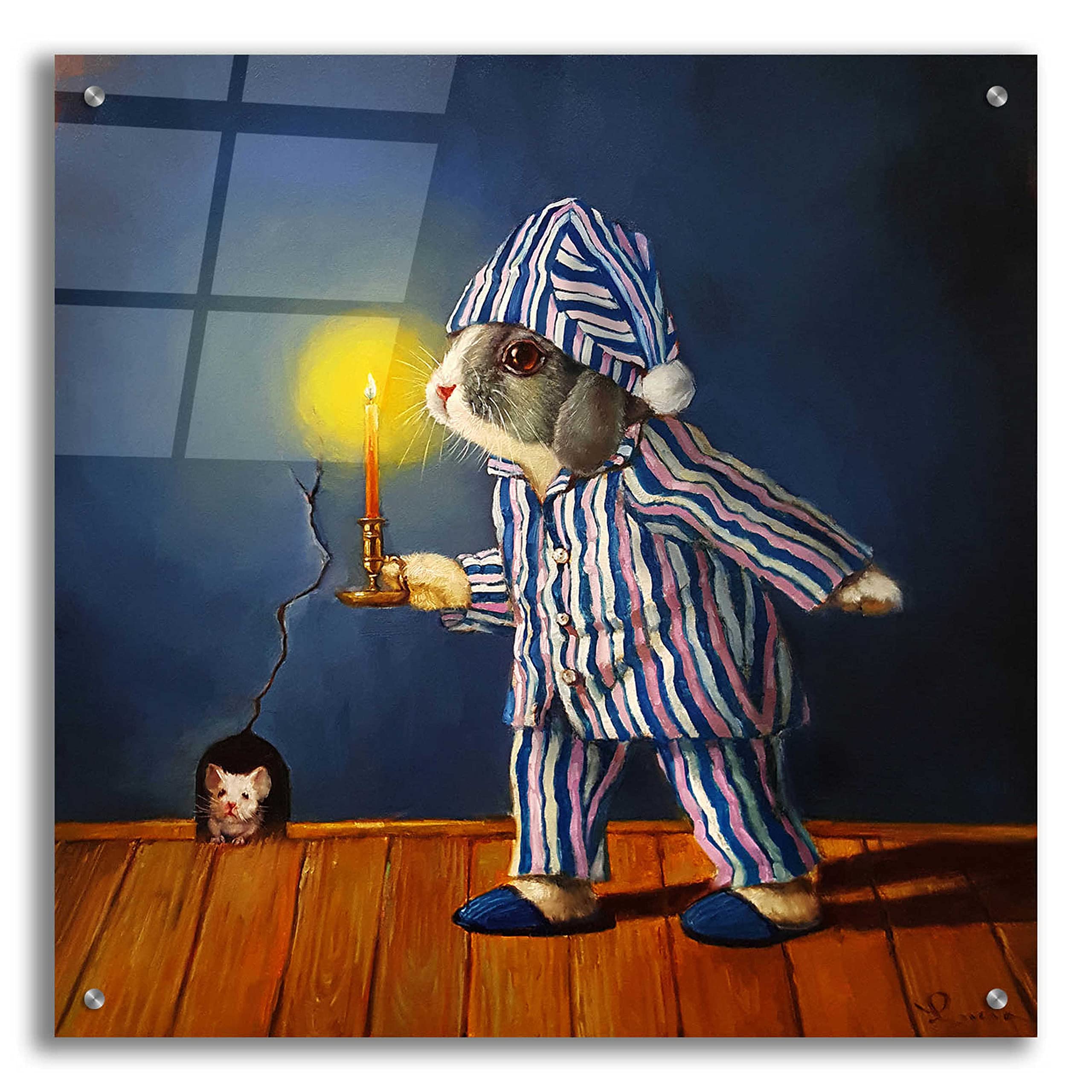 Lucia Heffernan 'The Night Before Christmas' Acrylic Glass Wall Art - 24x24 Inch Modern Holiday Decor for Living Room, Bedroom & Office