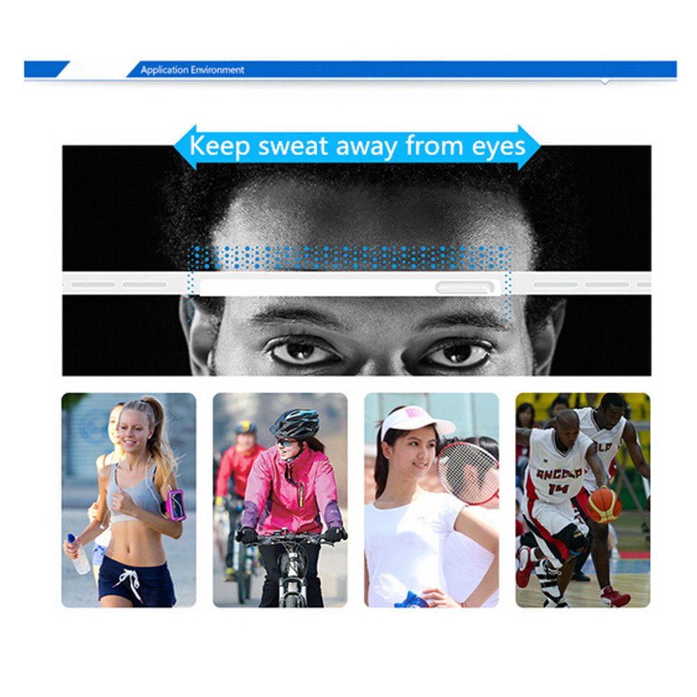 Breathable Silicone Sweatband for Running & Cycling - Moisture Wicking Sports Headband for Men & Women - Perfect for Outdoor Workouts, Gym Training and Hiking