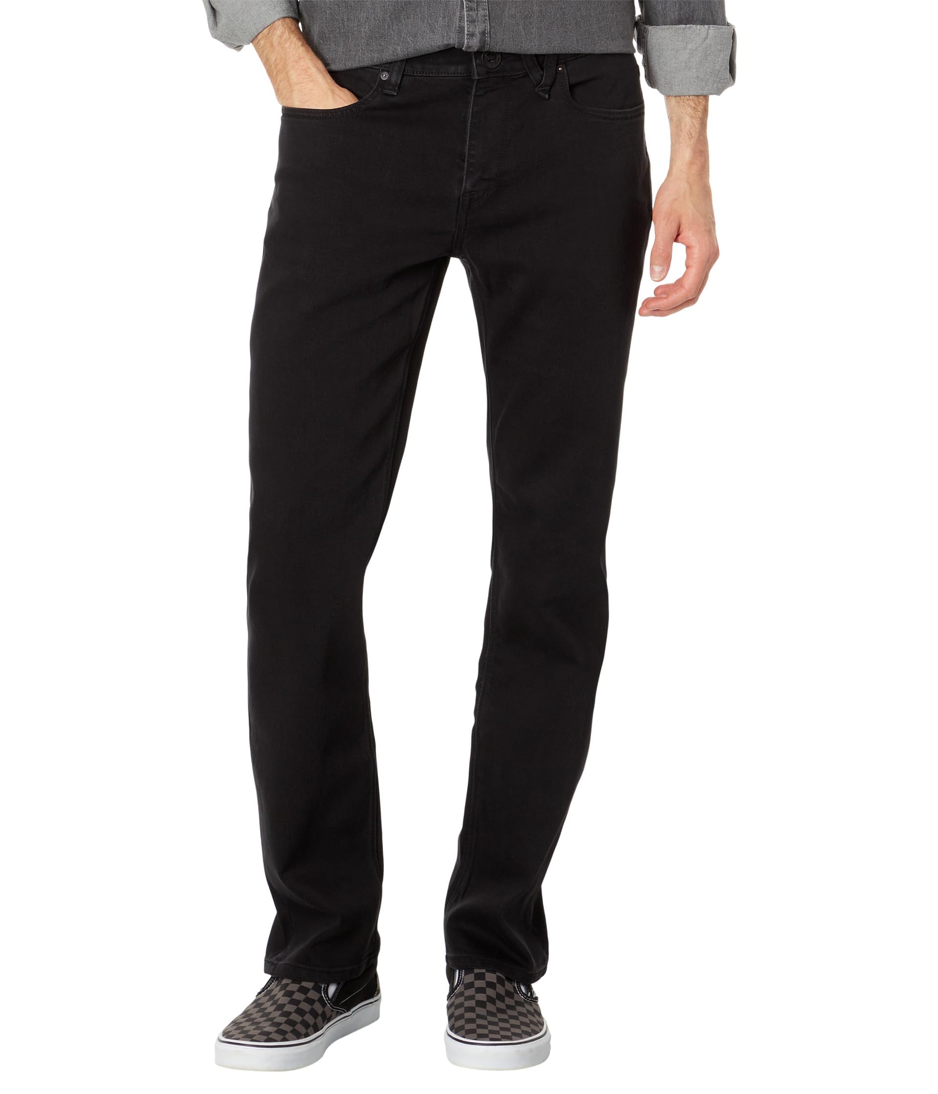 Volcom Men's Solver Denim Jeans - Classic Straight Fit Stretch Denim Pants for Casual Wear & Outdoor Activities