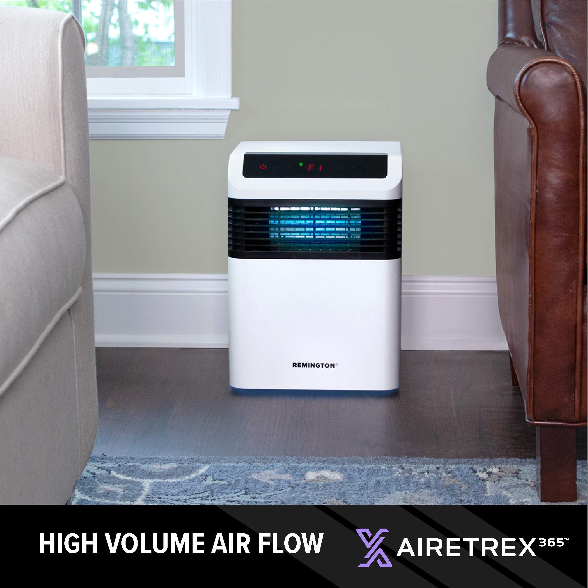 Airetrex 365 UV Air Purifier Sanitizer for Home, Office & Dorm - Kills 99.9% of Viruses & Bacteria - Portable Germicidal UV Light Cleaner (REM-7365UV-120) | Ideal for Bedrooms, Kitchens & Small Spaces