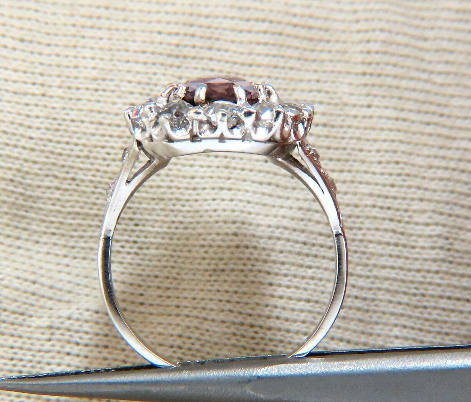 GIA Certified 3.73ct Natural Purplish Brown Sapphire & Diamond Vintage Ring in Platinum - Elegant Engagement, Anniversary & Special Occasion Jewelry