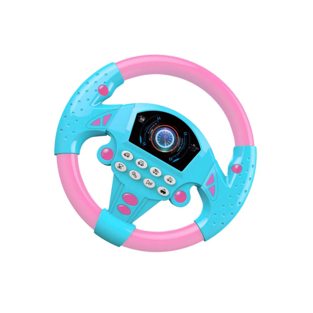 Toyvian Toddler Car Toys - Kids Steering Wheel Toy with Realistic Sounds & Lights, Pretend Play Driver Role Play for Boys & Girls, Educational Developmental Toy for Ages 3-6 (Blue) - Perfect for Birthday Gifts & Early Learning Activities