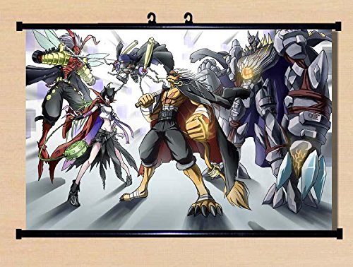 Digimon Digital Monster Taichi & Agumon Anime Wall Scroll Poster - 23.6x13.7 Inch Fabric Painting for Home Decor | Perfect for Bedroom, Living Room & Anime Fan Gifts