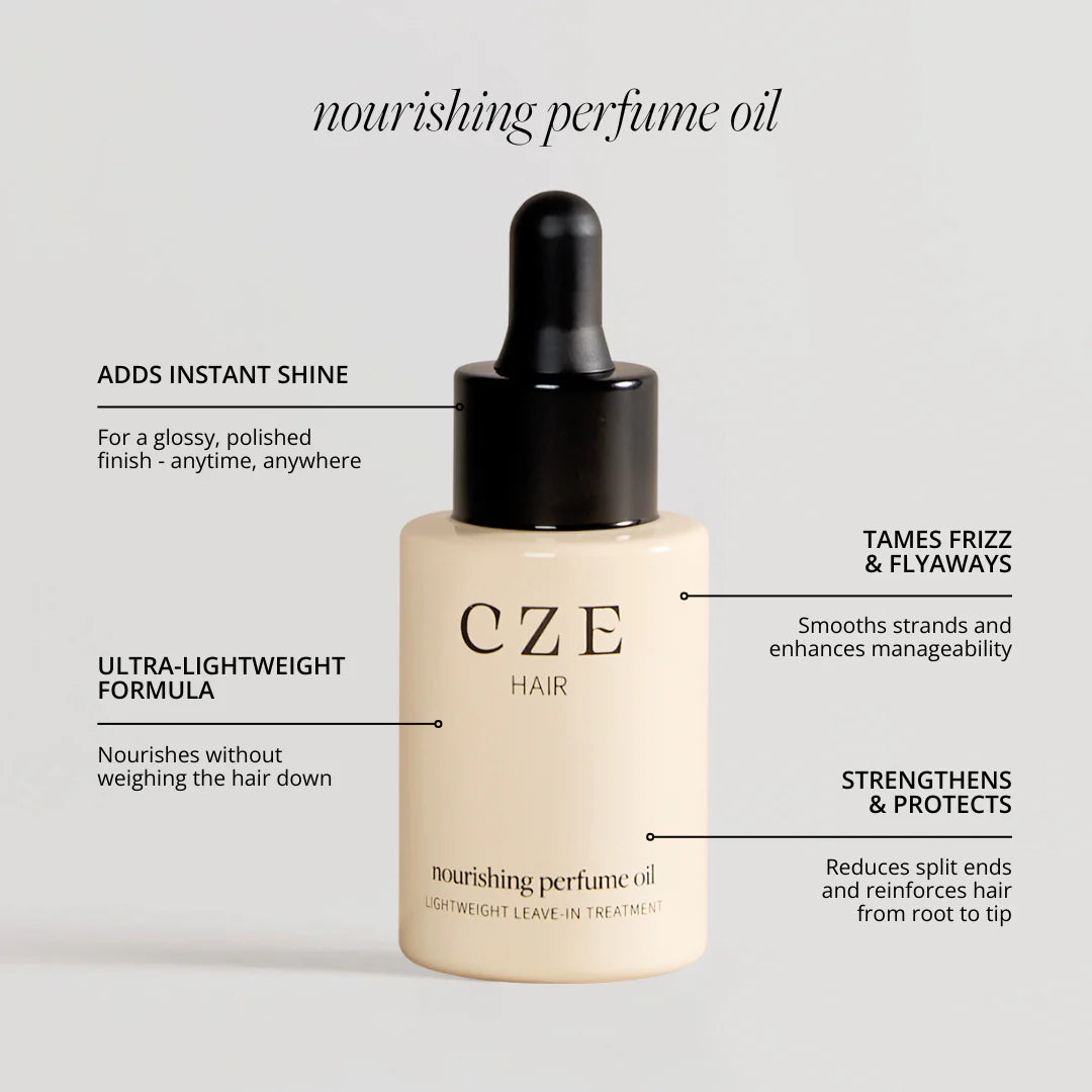 CZE Hair Nourishing Perfume Oil - Long Lasting Fragrance & Hydrating Treatment for Dry Damaged Hair - Perfect for Daily Use, Special Occasions & Gifting