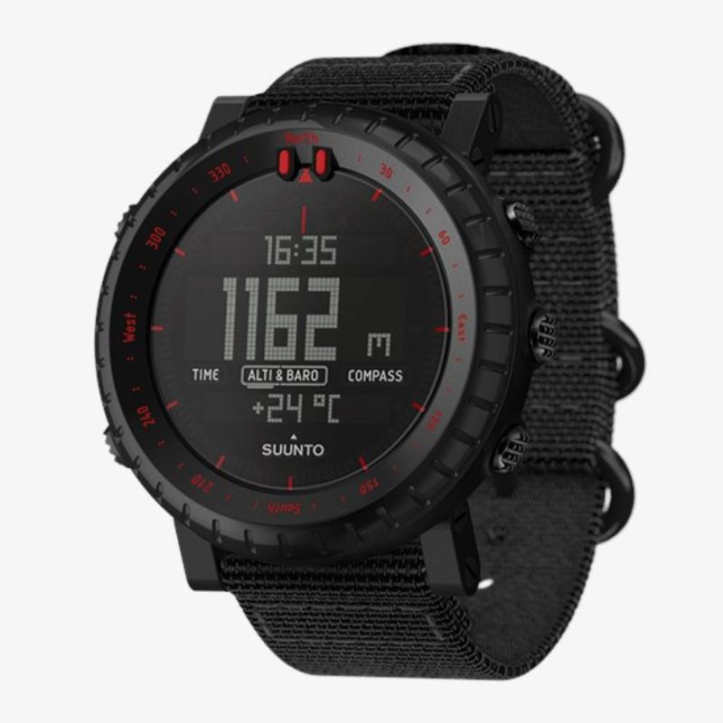 Suunto Core All Black Military Outdoor Sports Watch - Durable Digital Compass, Altimeter, Barometer for Hiking, Camping & Adventure Activities