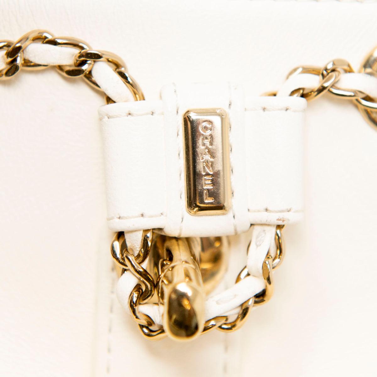 Chanel White Lambskin Duma Backpack - Luxury Designer Backpack for Women, Perfect for Travel, Work & Everyday Use