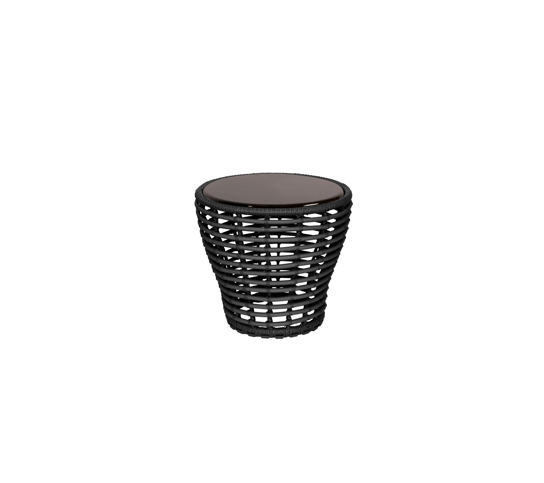 Modern Round Wicker Basket Coffee Table - Small Side Table for Living Room, Bedroom, or Patio - Perfect for Cozy Home Decor and Extra Storage Space