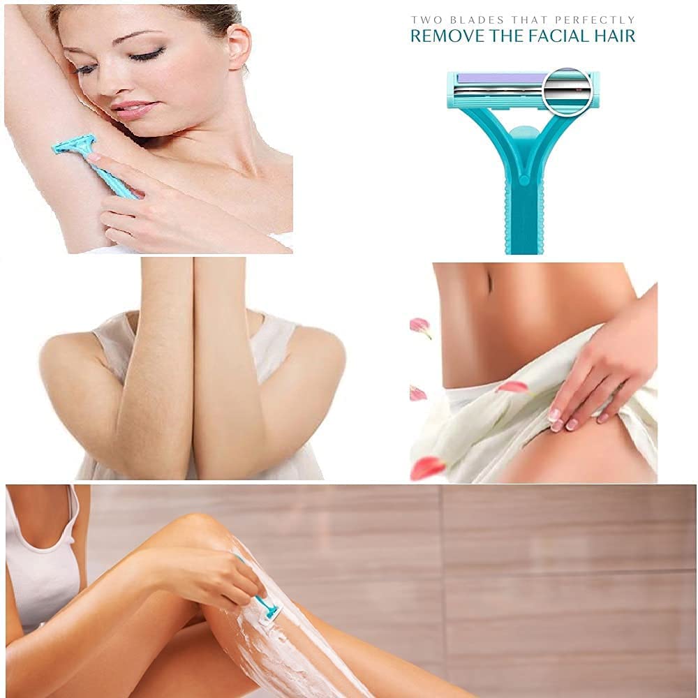 ZAUKY Women's Hair Removal Razor with Nourishing Strip + Hair Dye Brush + Face Pack Brush Set - 3-in-1 Salon & Home Beauty Combo for Smooth Skin & Hair Coloring (Great for DIY Beauty & Professional Use)