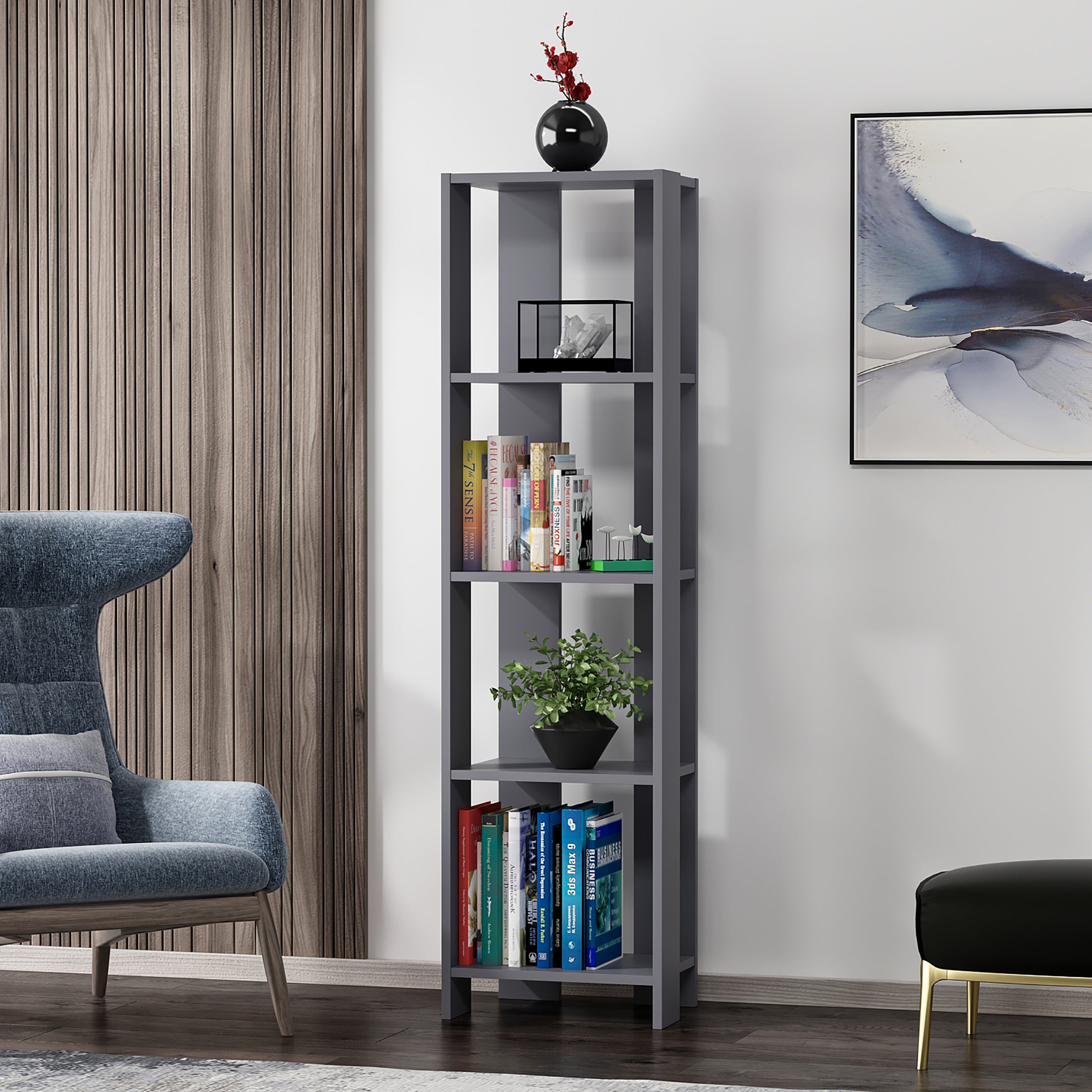Paxton Bookcase - Modern Wooden Bookshelf for Home & Office Storage | Perfect for Living Room, Bedroom, and Study Organization