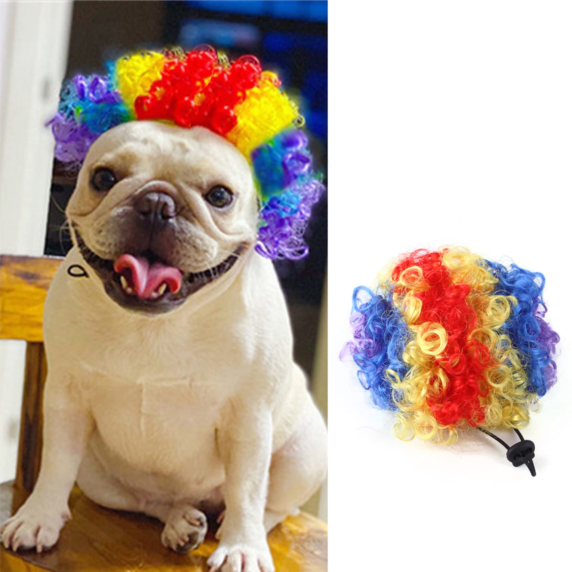 Funny Halloween Pet Wigs for Dogs & Cats - Cute Clown Costume Wig for Dog Birthday Parties & Cosplay | Perfect for Pet Costume Contests & Holiday Photos
