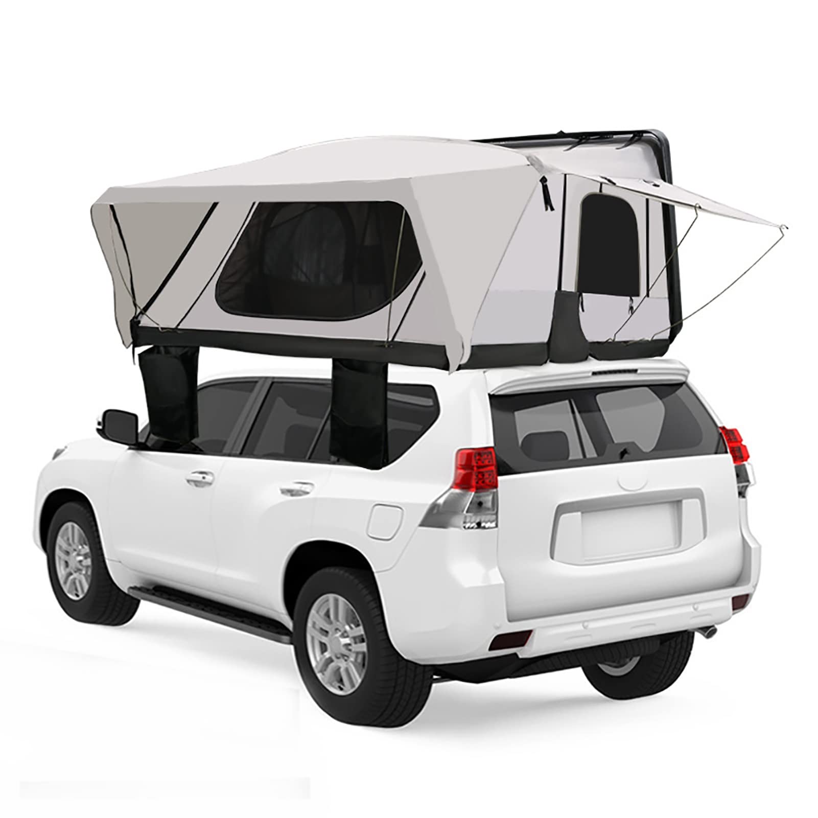 Hard Shell Roof Top Tent for Overlanding - Universal Pop Up Roof Tent for 3-4 People | Waterproof & Durable Camping Tent for SUV, Truck, Van | Perfect for Off-Road Adventures & Outdoor Exploration